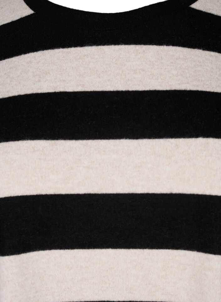 Langærmet bluse med striber, Bl. Beige Mel.Stripe, Packshot image number 2