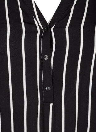 Stribet bluse i viskose, Black White stripe, Packshot image number 2