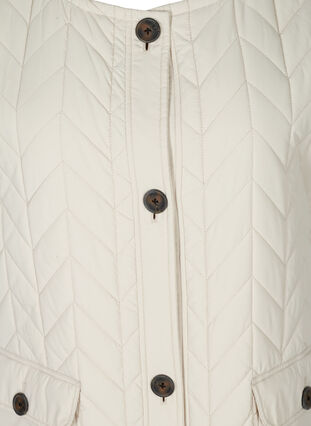 Lang quiltet vest med lommer, Pumice Stone, Packshot image number 2
