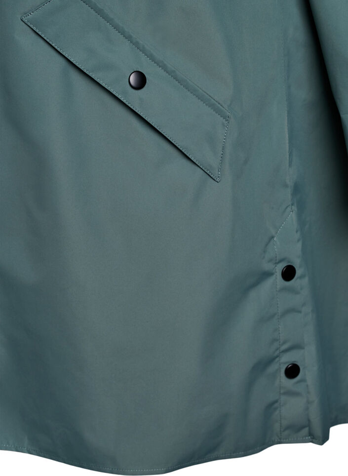 Regnjakke med lommer og hætte, Grøn, Packshot image number 3