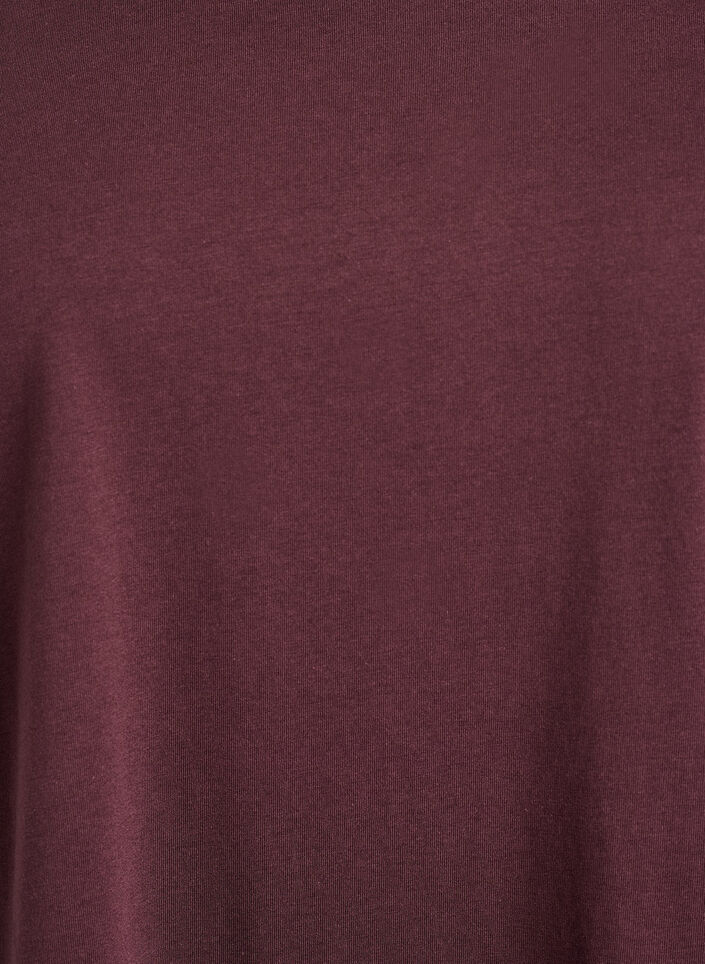 Kort&aelig;rmet t-shirt i bomuldsblanding, M&oslash;rk Bordeaux, Packshot image number 2
