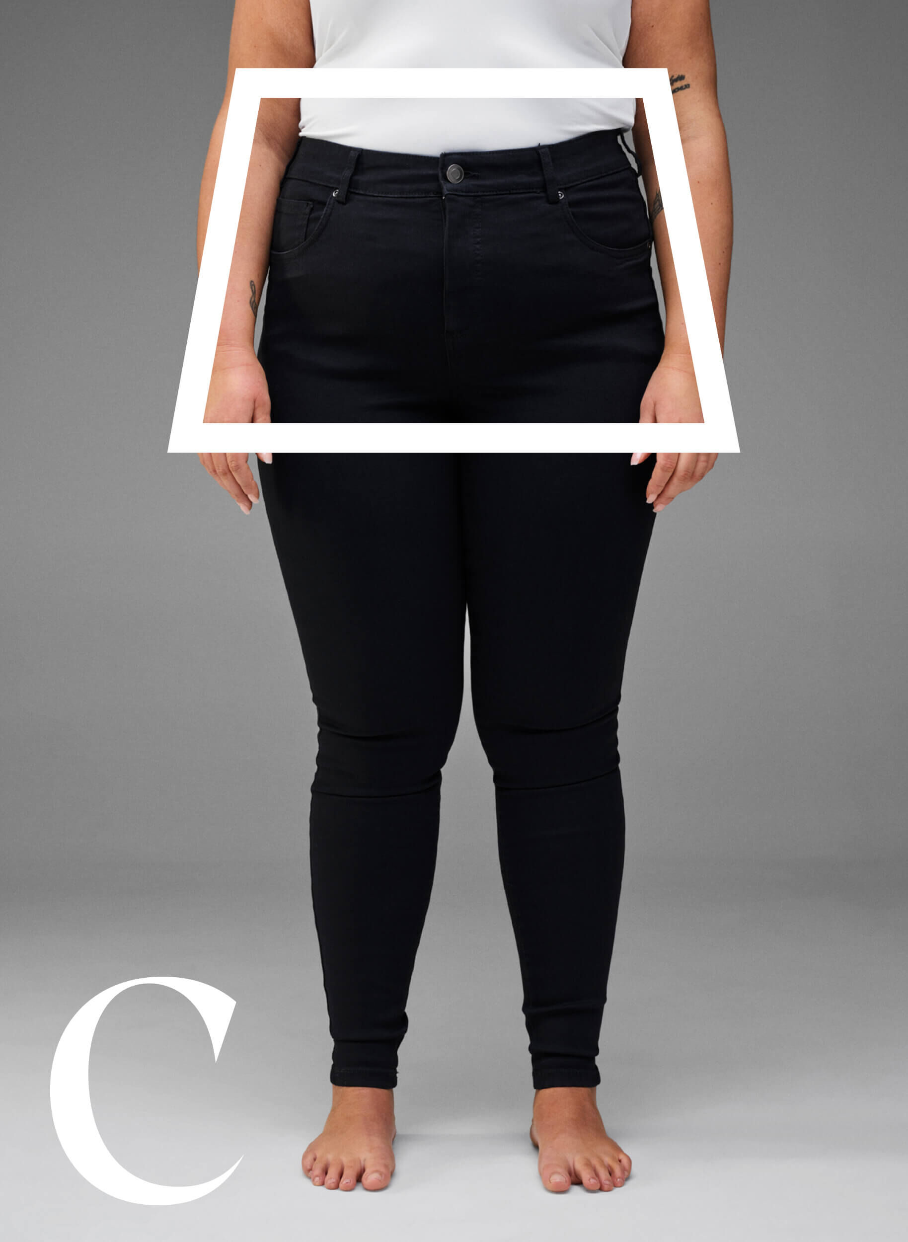 Zizzi Super slim jeans med h&oslash;j talje, Black, Model image number 2