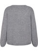 Løstsiddende strikbluse med rund hals, Medium Grey Melange, Packshot image number 1
