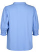 Viskosebluse med smock og flæsedetalje, Cornflower Blue, Packshot image number 1