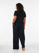 Pyjamasbukser med ribstruktur og blomsterprint, Sort, Model image number 2