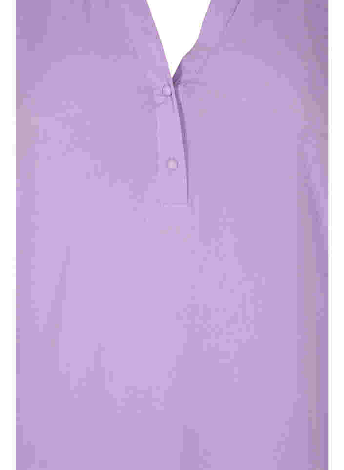 Viskose bluse med 3/4 ærmer og v-udskæring, Regal Orchid , Packshot image number 2