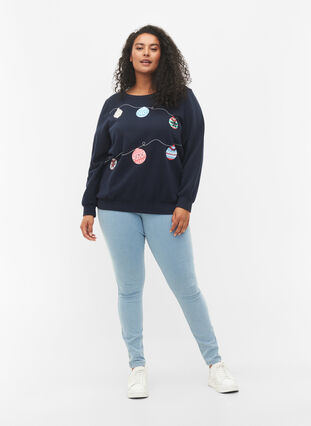 Jule sweatshirt, Night Sky Xmas ball, Model image number 2