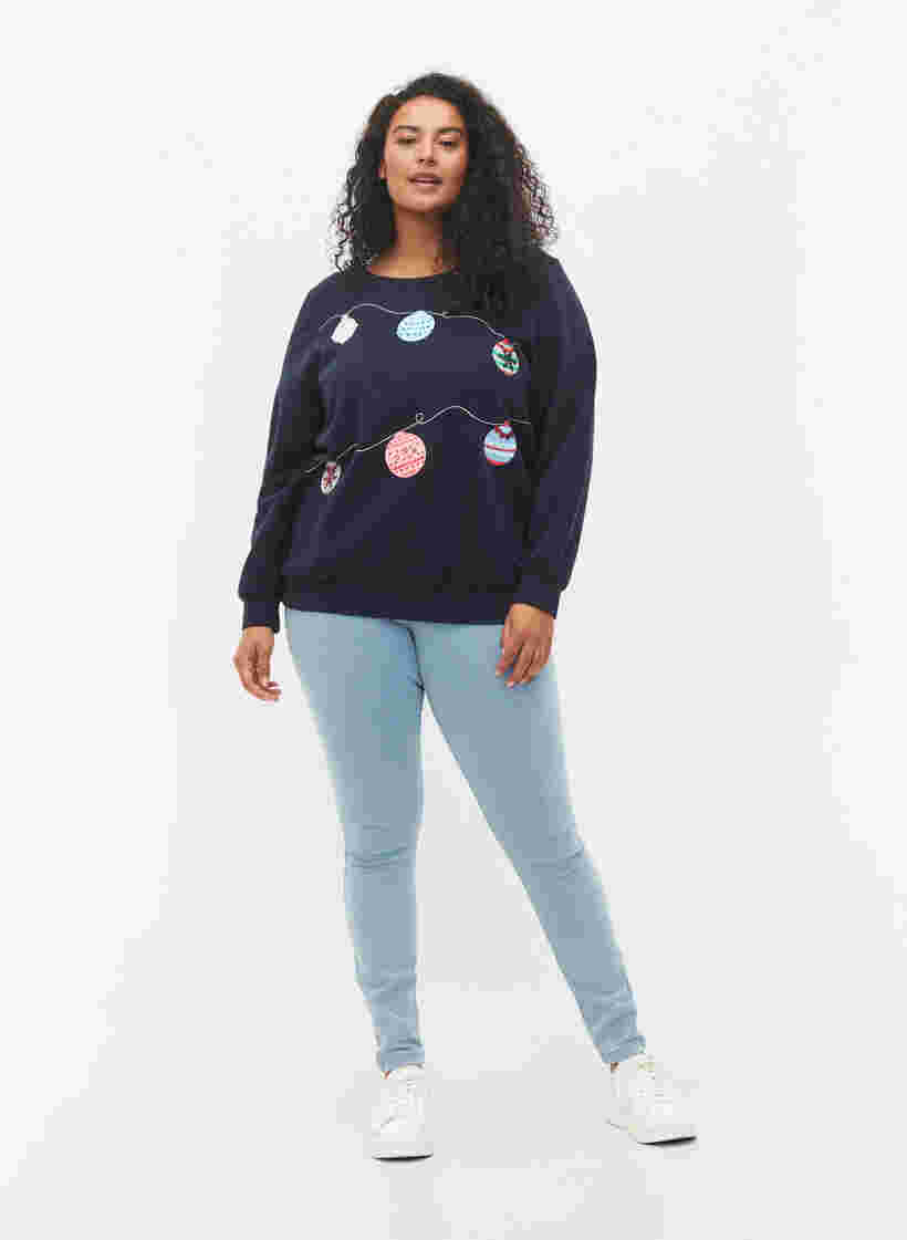 Jule sweatshirt, Night Sky Xmas ball, Model image number 2