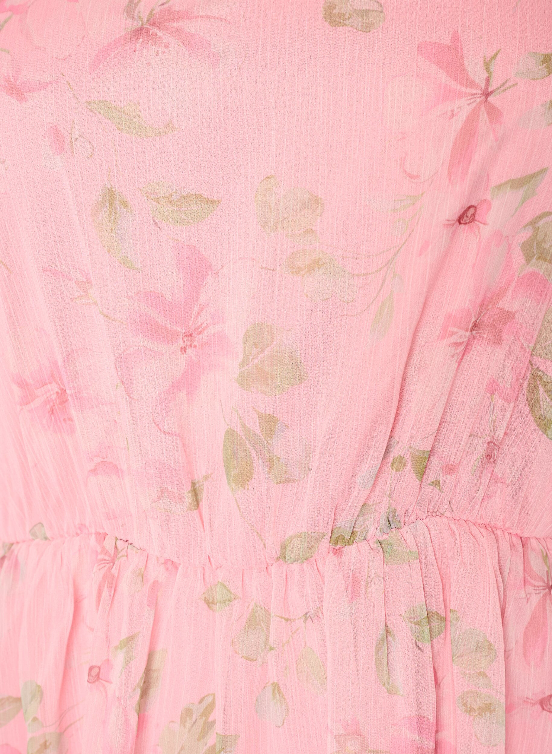 ZizziFestkjole i chiffon med lange &aelig;rmer, Lyser&oslash;d, Packshot image number 2