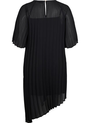Kjole med 2/4 ærmer og a-shape, Black, Packshot image number 1