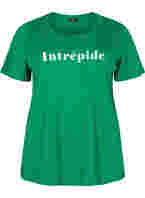 Kortærmet bomulds t-shirt med tekstprint, Jolly Green