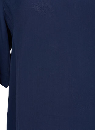 Viskose bluse med v-udskæring og krave, Navy Blazer, Packshot image number 3