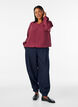 Bluse med balloneffekt og chiffondetaljer, R&oslash;d, Model image number 1