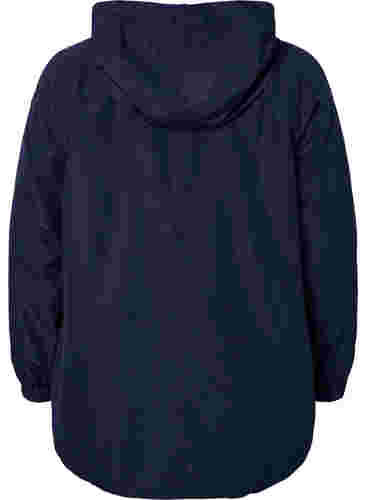 Kort jakke med hætte og justerbar bund, Navy Blazer, Packshot image number 1
