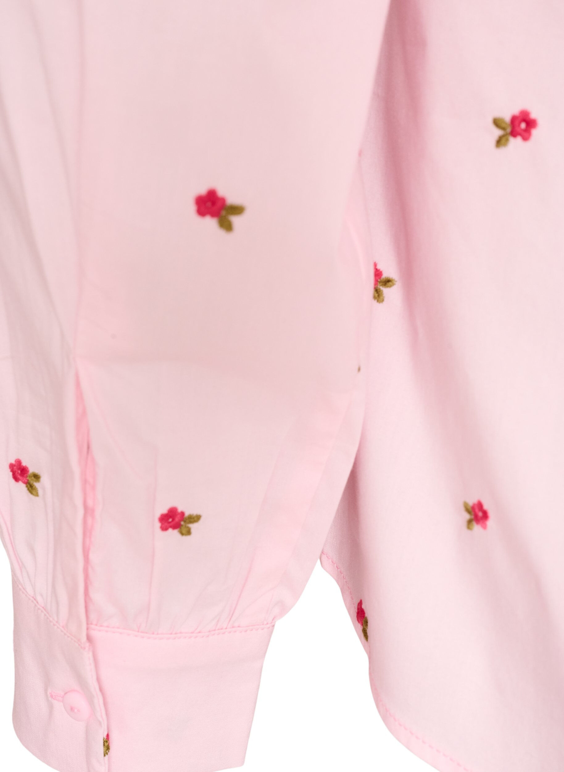 ZizziSkjorte med broderede blomster, Lyser&oslash;d, Packshot image number 3