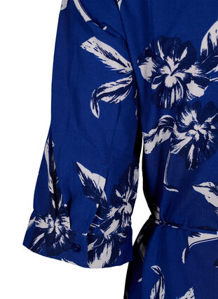 FLASH - Skjortekjole med print, Navy Blazer Flower, Packshot image number 3