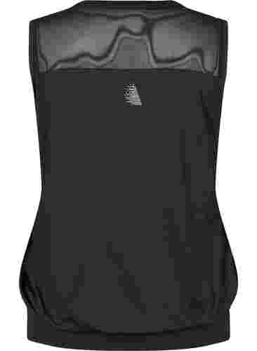 Træningstop med elastikkant i bunden, Black, Packshot image number 1