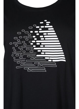 Trænings t-shirt med print, Black w. White, Packshot image number 2