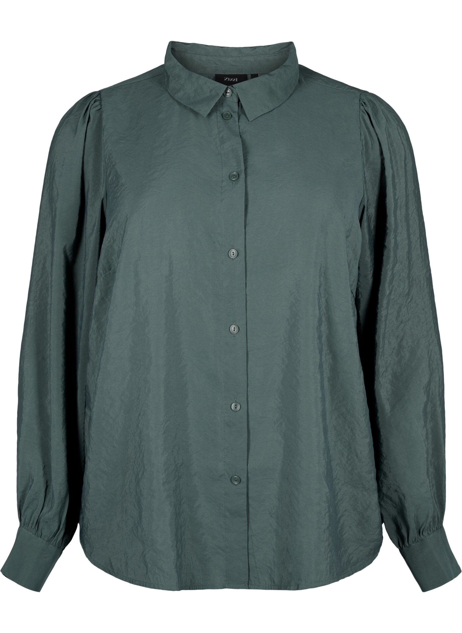 Zizzi Lang&aelig;rmet skjorte i TENCEL&trade; Modal , Dark Forest, Packshot image number 0
