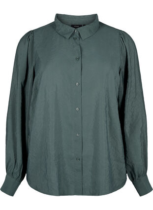 Langærmet skjorte i TENCEL™ Modal , Dark Forest, Packshot image number 0