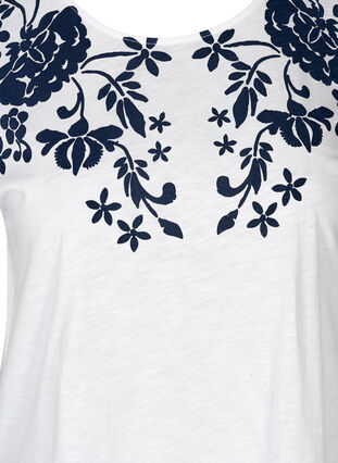 T-shirt med print, Bright White W. mood indigo, Packshot image number 2