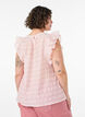 &AElig;rmel&oslash;s bluse med struktur og fl&aelig;ser, Lyser&oslash;d, Model image number 2