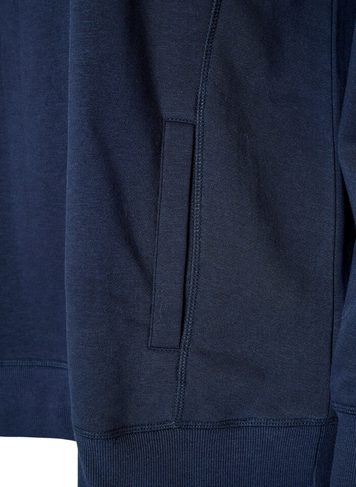 Sweatshirt med h&oslash;j krave og lommer, Bl&aring;, Packshot image number 3