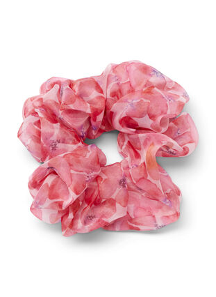 Scrunchie med blomsterprint, Rose Flower, Packshot image number 0