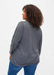 Meleret bluse med lange ærmer og v-hals, Dark Grey Melange, Model image number 1
