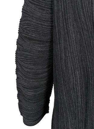 Langærmet strikkjole, Dark Grey Melange, Packshot image number 3