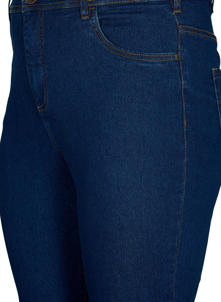 H&oslash;jtaljede jeans med bootcut, Bl&aring;, Packshot image number 2