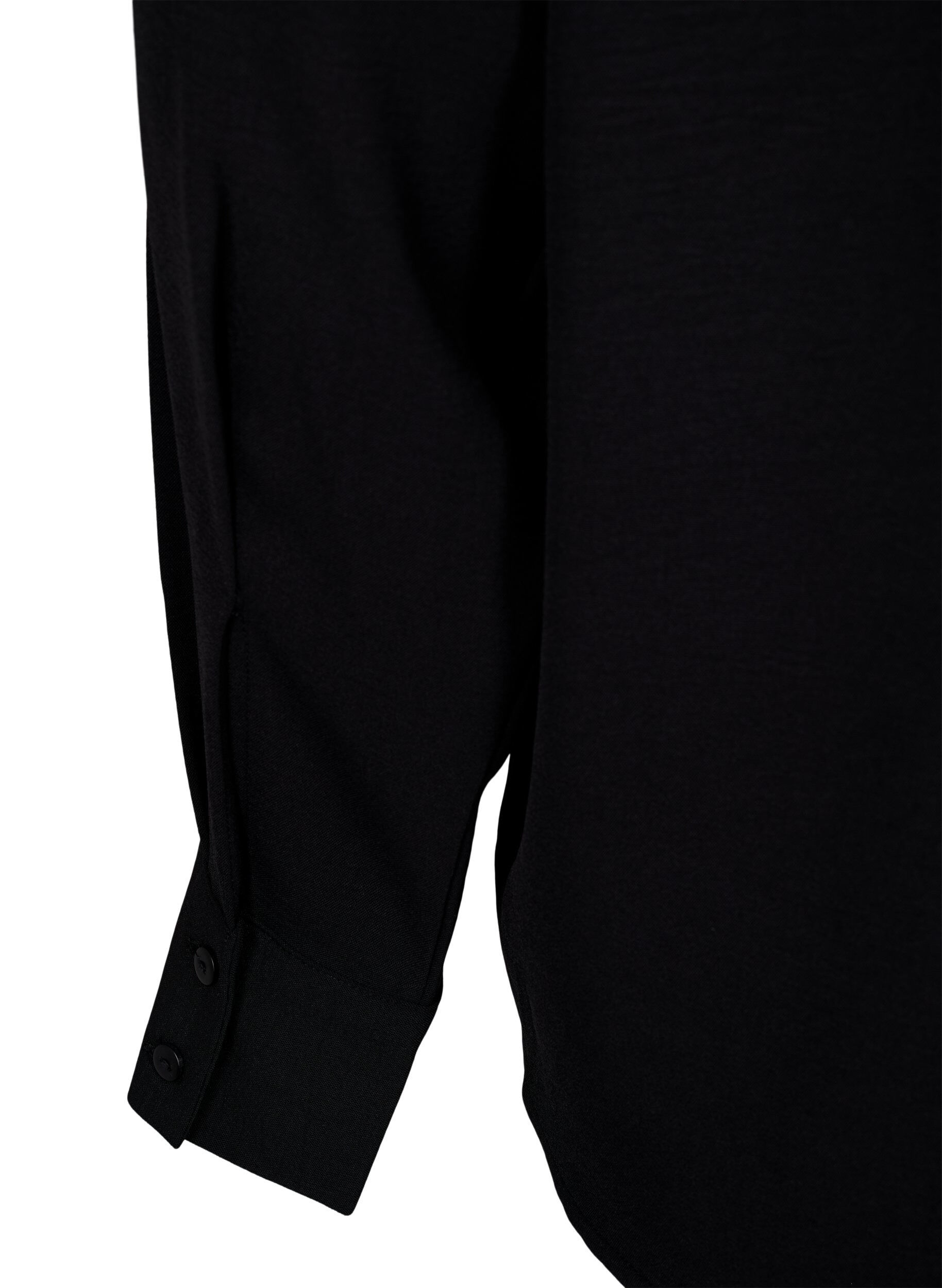 Zizzi Bluse med blondedetalje, Black, Packshot image number 3