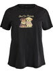 T-shirt med hundemotiv og vasket look, Gr&aring;, Packshot image number 0