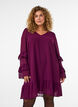 Kort kjole med transparente fl&aelig;se&aelig;rmer, Lilla, Model image number 0