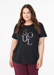 T-shirt med motiv, Sort, Model image number 0