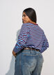 Stribet bluse med lange &aelig;rmer, Bl&aring;, Model image number 2