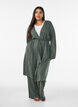 Lang cardigan i jersey med bindeb&aring;nd, Gr&oslash;n, Model image number 0