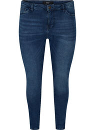 Cropped Amy jeans med slids, Blue denim