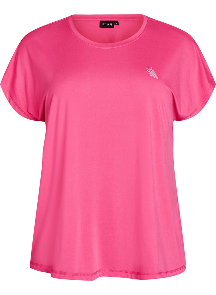 Ensfarvet tr&aelig;nings t-shirt, Lyser&oslash;d, Packshot image number 0
