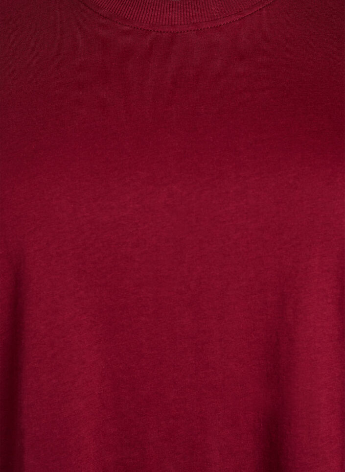Basis t-shirt i bomuld med rund hals , M&oslash;rk Bordeaux, Packshot image number 2