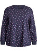 Natbluse med print, Bl&aring;, Packshot image number 0