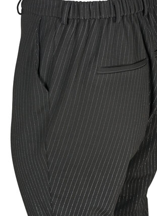 Cropped maddison bukser med striber, Black w lurex, Packshot image number 3