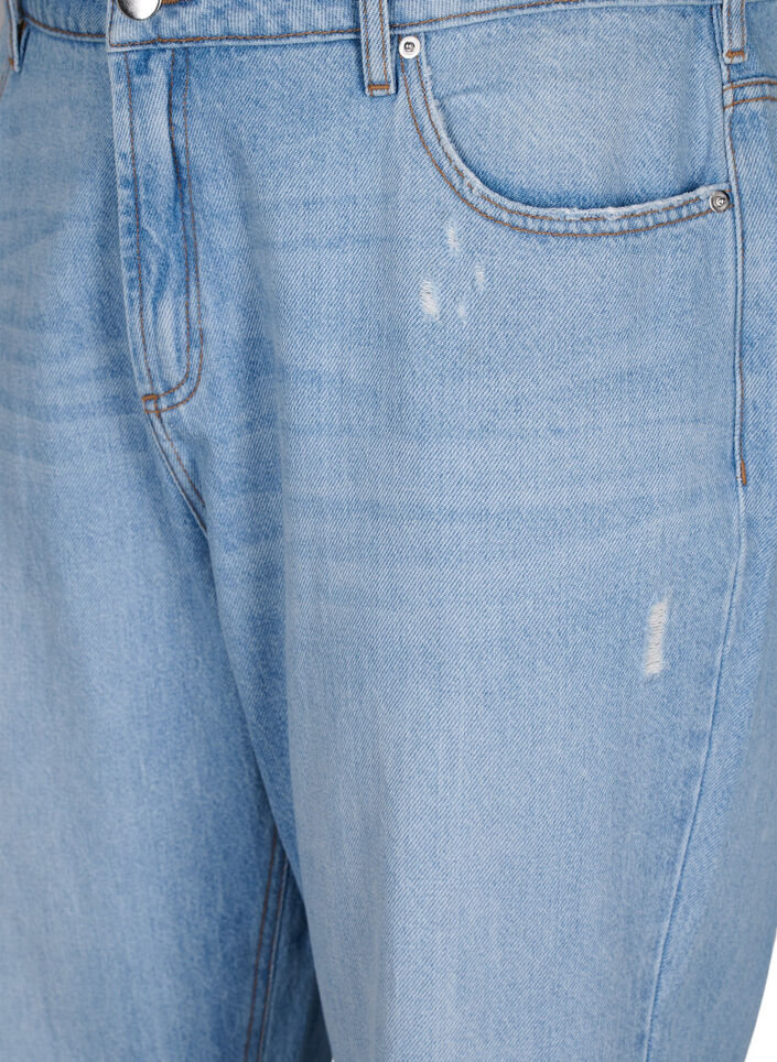 Mille mom fit jeans med sliddetaljer, Light Blue, Packshot image number 2