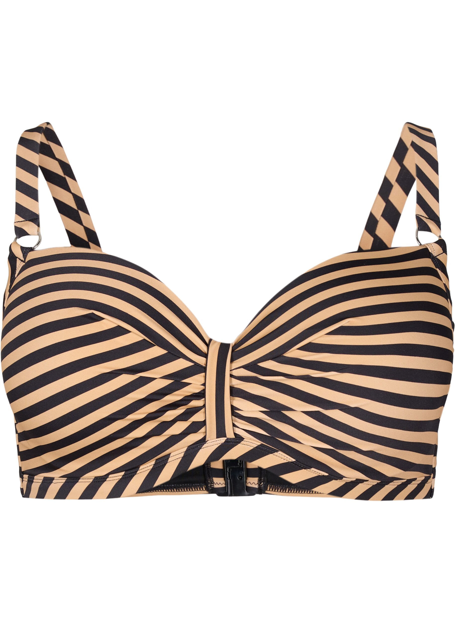 Zizzi Bikini bh med b&oslash;jle og m&oslash;nster, Brun, Packshot image number 0