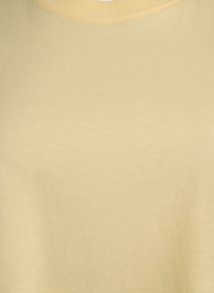 Basis t-shirt i bomuld med rund hals , Gul, Packshot image number 2
