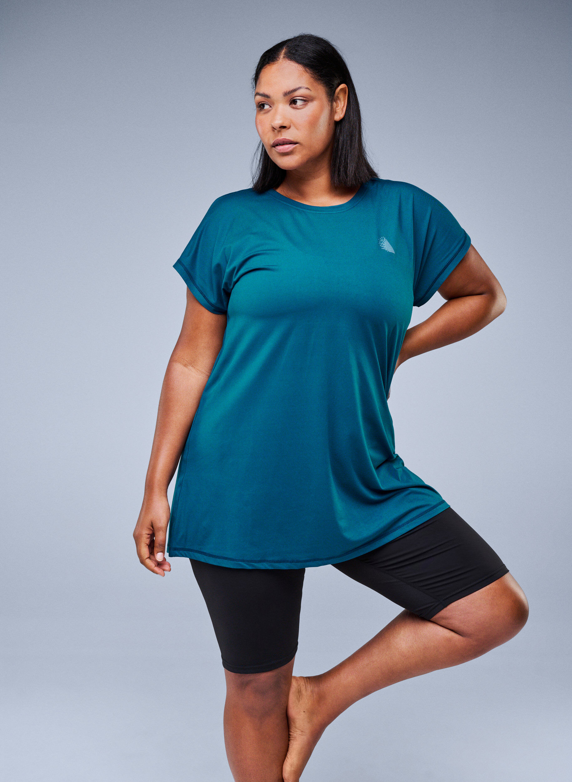 ZizziLang tr&aelig;nings t-shirt, Bl&aring;, Image image number 0