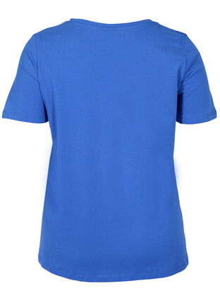 Basis t-shirt med v-hals, Dazzling Blue, Packshot image number 1