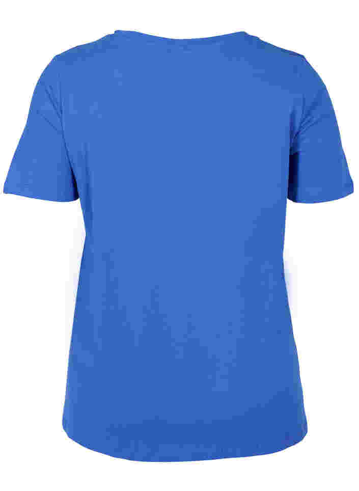 Basis t-shirt med v-hals, Dazzling Blue, Packshot image number 1