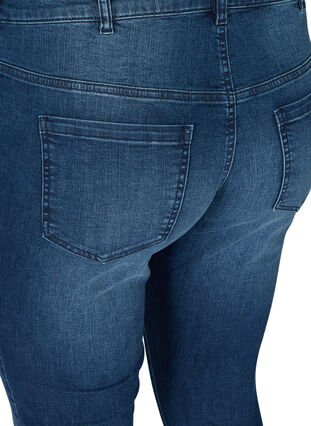 Sanna jeans med lynlås detaljer, Blue denim, Packshot image number 3