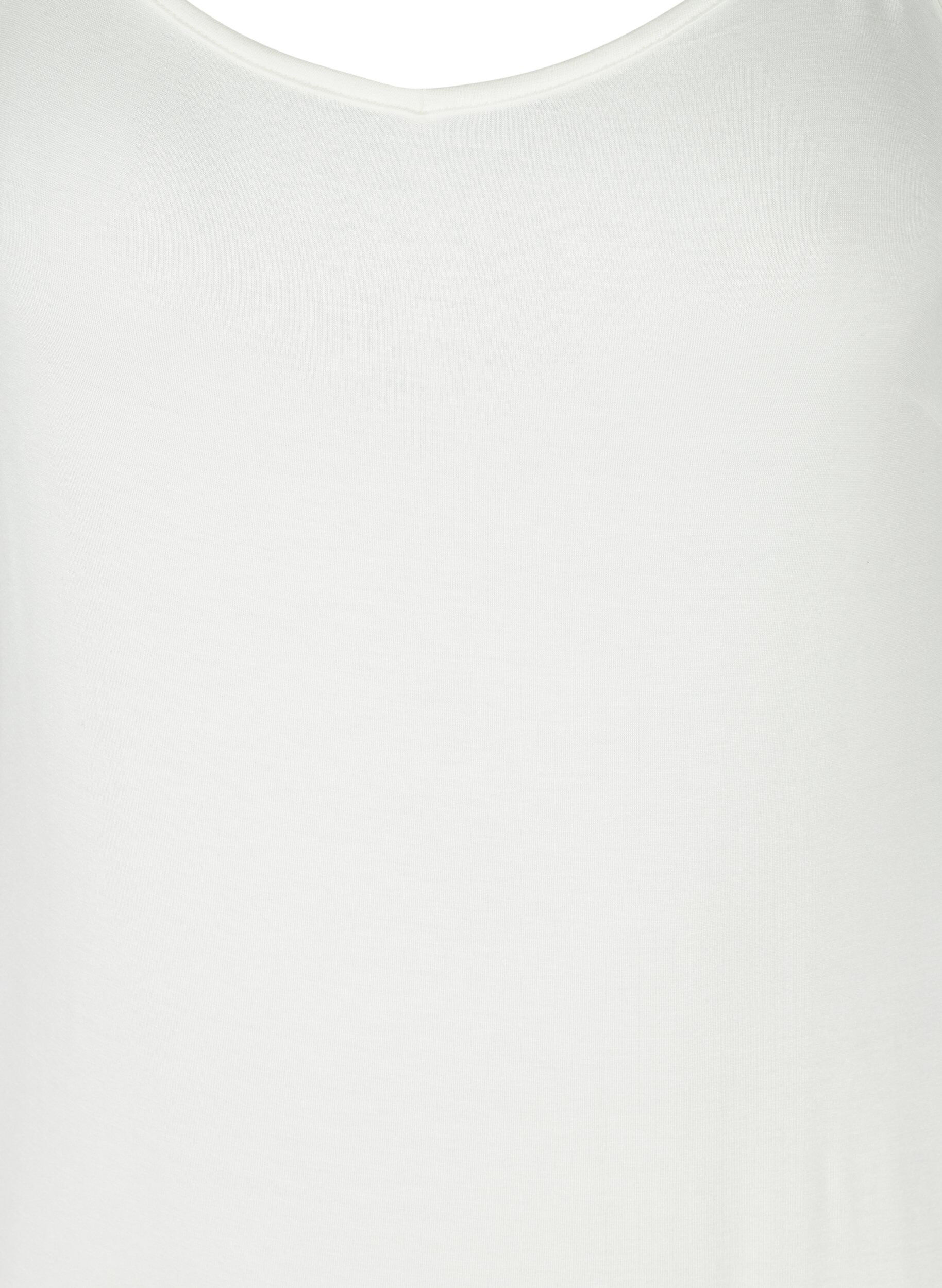 Zizzi Ensfarvet underkjole i viskose, Hvid, Packshot image number 2